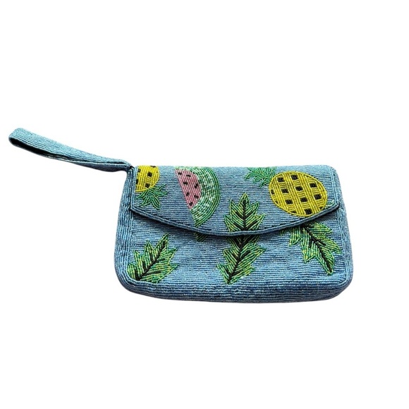Y&S Beaded Watermelon and Pineapple Bag Wristlet - Picture 2 of 7